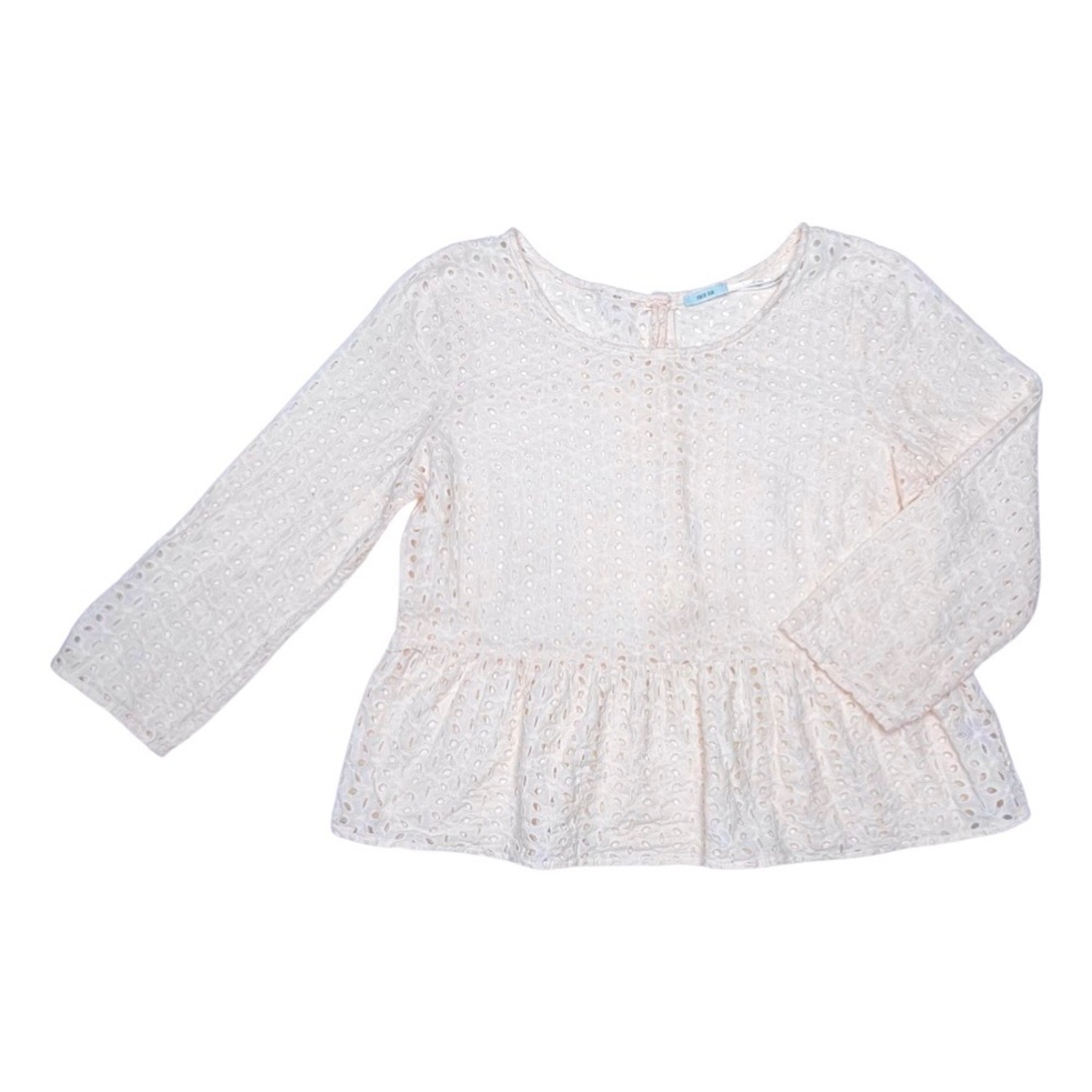 Kimchi Blue Urban Outfitters‎ Peplum Eyelet Cropped Blouse Top